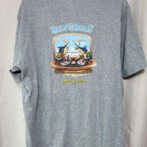 Tommy Bahama Reelin And Dealin Graphic T Shirt Men's Size M Gray Heather NWT
